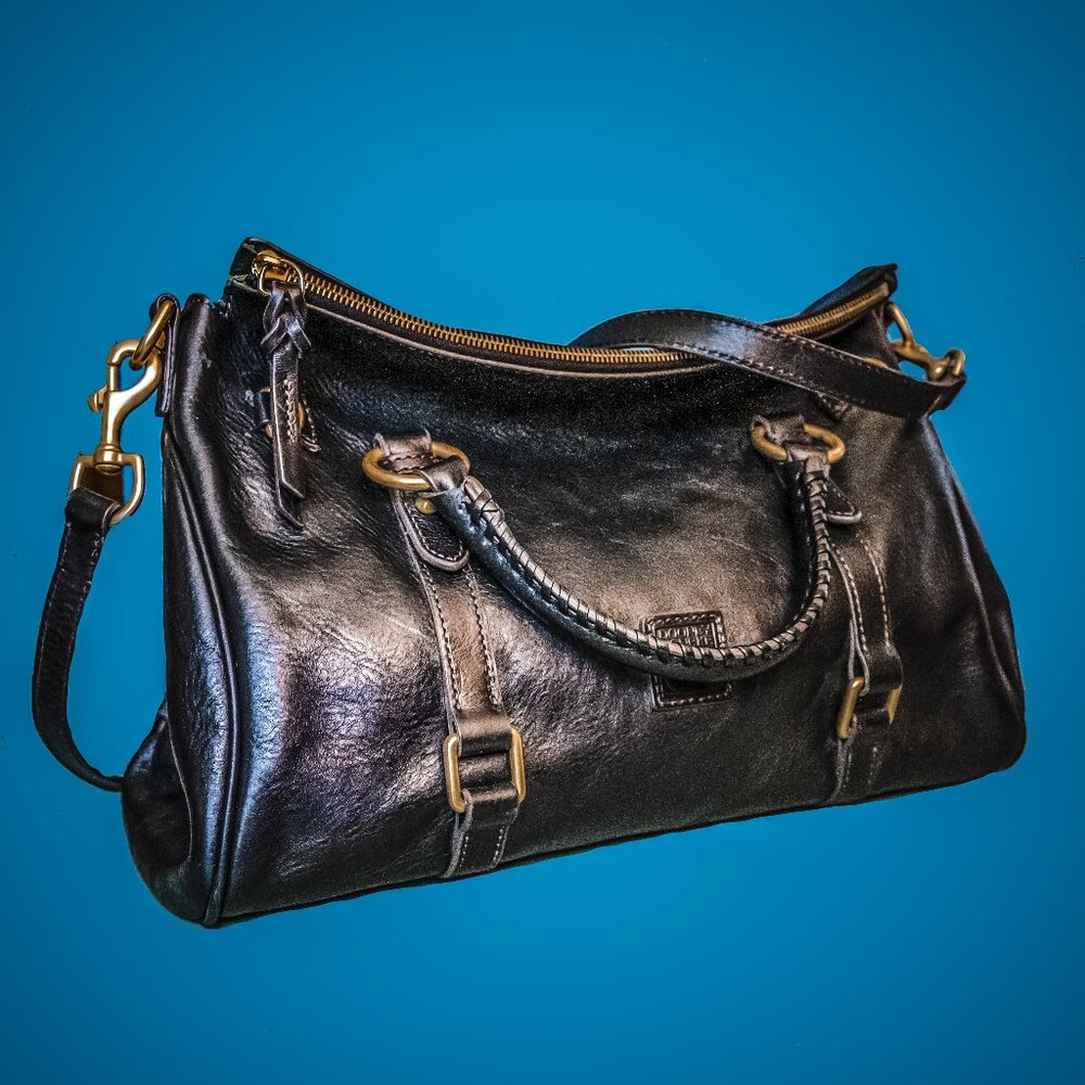 Dooney & Bourke Black Pebbled Leather Florentine Satchel a CLASSIC handbag